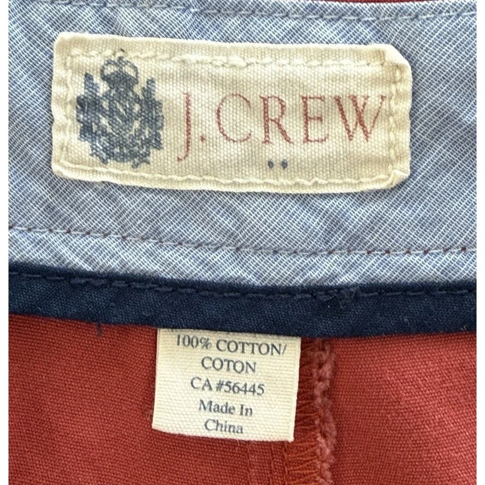 J.Crew Cotton‎ Chino Shorts Men’s Size 35 Red 11” Inseam Summer Preppy